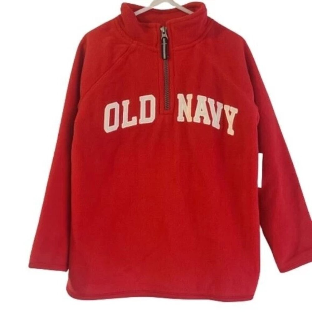 Old Navy Red Long Sleeve 1/4 Zip Fleece Pullover Boys Size 5T New